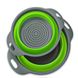 Дуршлаг силиконовый складной 2 шт в комплекте (большой + маленький) Collapsible filter baskets, зеленый Art-FIL258 фото 1