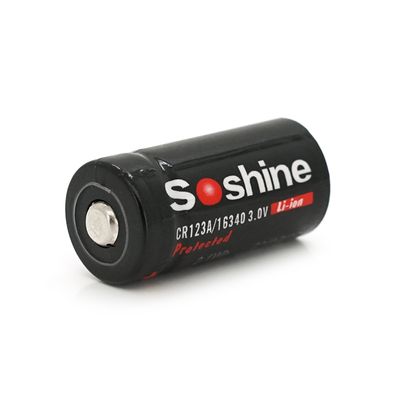 Акумулятор 16340/CR123 Li-Ion Soshine 16340P-3.0-700 Protected, 700mAh, 3.0V, Black Soshine 16340P-3 фото