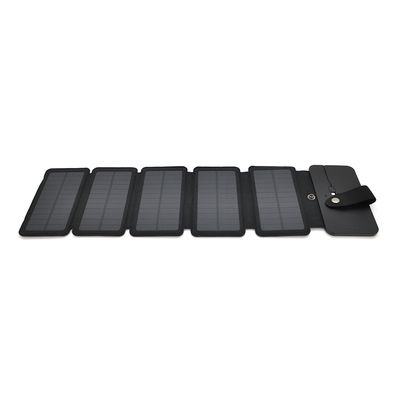 Solar panel 5 Foldings, built-in microUSB cable, Output: 5 /1,2 А(USB), plastic, Black, Corton box 26933 фото