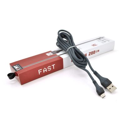 Кабель EMY MY-742, Micro-USB, 2.4A, Black, длина 2м, BOX YT-EMY/MY-742-M/B фото