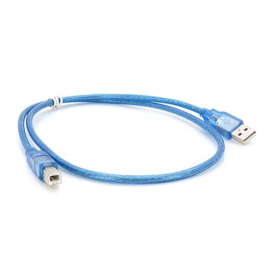 Кабель USB 2.0 RITAR AM / BM, 0.5m, прозорий синій YT-AM/BM-0.5TBL фото