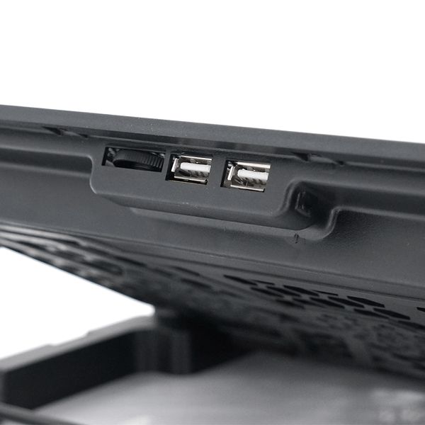 Подставка под ноутбук IceCoorel A9, 10-15.6", 6*60mm 2500±10% RPM, корпус пластик+алюминий, 2xUSB 2.0, 353x255x32mm, Black, Box, Q20 A9 фото