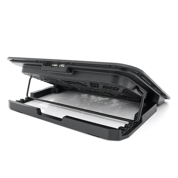 Підставка під ноутбук IceCoorel A9, 10-15.6", 6*60мм 2500±10% RPM, корпус пластик+алюміній, 2xUSB 2.0, 353x255x32mm, Black, Box, Q20 A9 фото