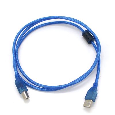 Кабель USB 2.0 RITAR AM/BM, 1.5m, 1 феррит, синий прозрачный, Q500 YT-AM/BM-1.5TBL фото