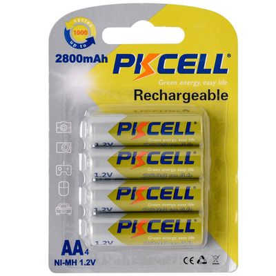 Аккумулятор PKCELL 1.2V AA 2800mAh NiMH Rechargeable Battery, 4 штуки в блистере цена за блистер, Q12 PC/AA2800-4B фото