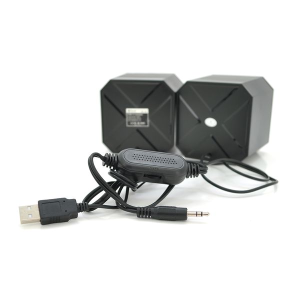 Колонки 2.0 Kisonli KS-02, для ПК і ноутбука, USB + 3.5mm, 2x3W, 20Hz- 20KHz, Black, BOX, Q50 KS-02 фото