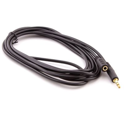 Подовжувач Audio DC3.5 тато-мама 1.5м, GOLD Stereo Jack, (круглий) Black cable, Пакет Q500 YT-AUXCCA(M)/(F)-1.5-B фото
