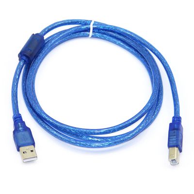 Кабель USB 2.0 RITAR AM / BM, 1.8m, 1 ферит, прозорий синій Q250 YT-AM/BM-1.8TBL фото