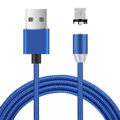 Магнитный кабель Ninja USB 2.0/Lighting, 1m, 2А, индикатор заряда, тканевая оплетка, бронированный, съемник, Blue, Blister-Box YT-NAMC-L/B фото