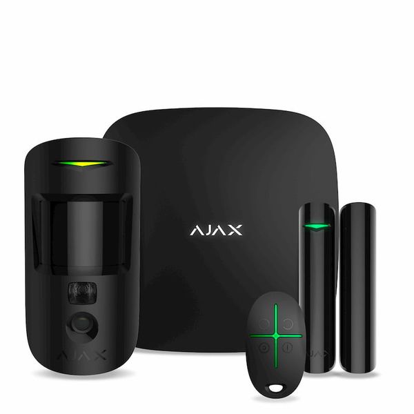 Комплект бездротової сигналізації Ajax StarterKit Cam Plus black (Hub 2 Plus / MotionCam / DoorProtect / SpaceControl) StarterKit Cam Plus black фото