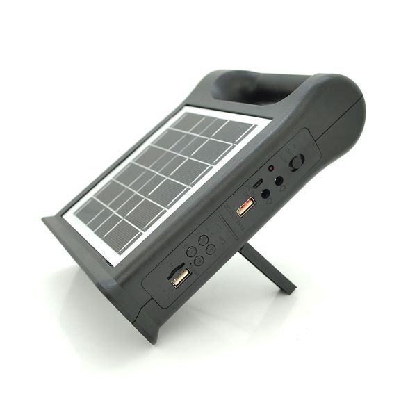 Переносний ліхтар CL22+Solar, Power bank 10000mAh, бічне+центр освітлення, 2+2 режими, MP3 плеєр, 2*USB виходи, 2 лампочки, Box CL22+Solar фото