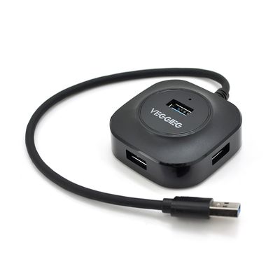 Хаб VEGGIEG V-U3401 USB 3.0 4 порта, 480Mbts, живлення від USB, Black, 0,3m, Box V-U3401 фото