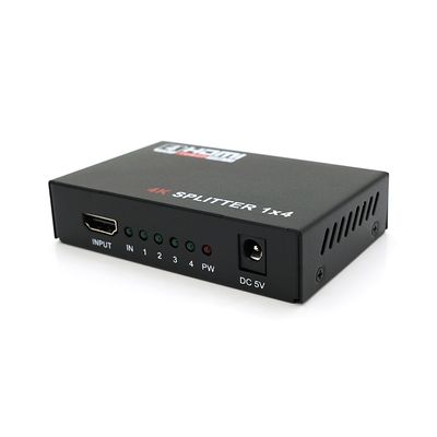Активний HDMI сплитер 1 => 4 порта, 1080р, 1,4 версія, DC5V/2A, Box YT-S-HDMI1=>4-4K фото