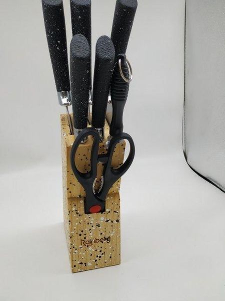Набор ножей Rainberg RB-8806 на 8 предметов с ножницами + подставка Art-NRB8806 фото