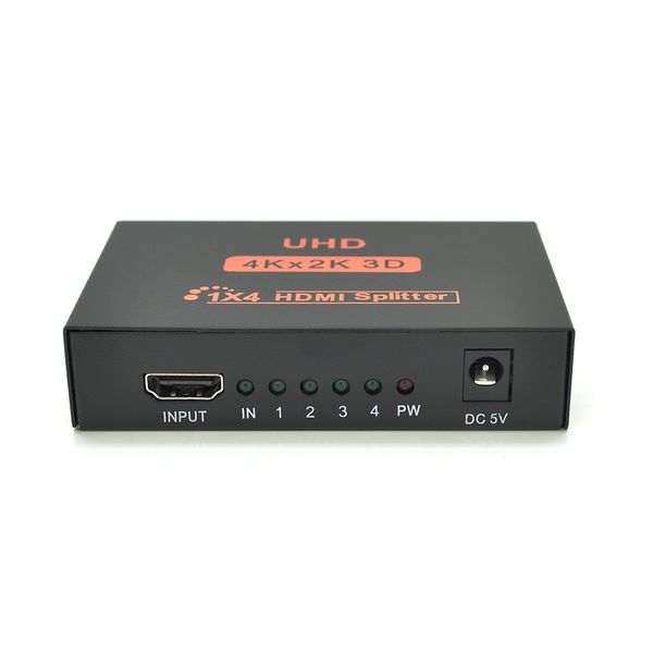 Активный HDMI сплитер 1=>4 порта, 3D, 1080Р, 4K, 1,4 версия, DC5V/2A Q50, Box YT-S-HDMI1=>4-4K фото
