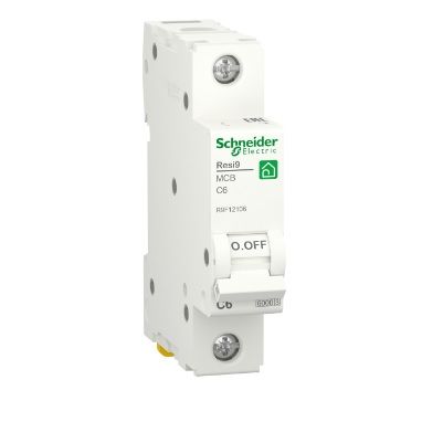 Автоматичний вимикач Schneider RESI9 6А, 1P, крива С, 6кА R9F12106 фото