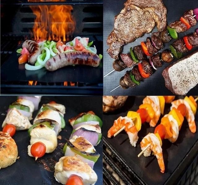 BBQ grill sheet гриль мат портативный антипригарным покрытием 33 Х 40 см для овощей, мяса, морепродуктов Art-BBQ3340 фото