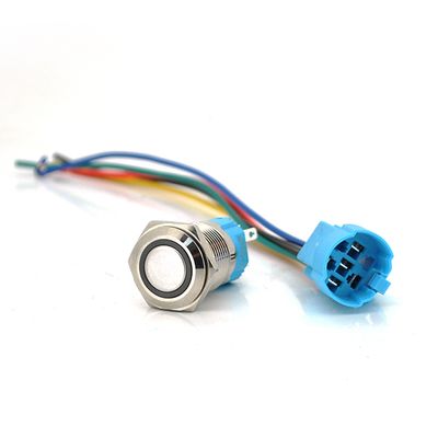 Кнопка без фиксации 3A 220V значок Power,Blue цена за штуку YT-BWFP-3A/220V фото