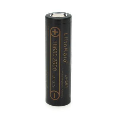 Аккумулятор 18650 Li-Ion LiitoKala Lii-26A, 2600mah （2450-2650mah）, 3.7V (2.75-4.2V), Black, PVC BOX Q2, цена за 1 шт Lii-26A фото
