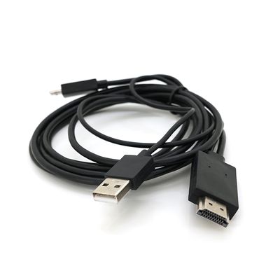 Конвертер MHL microUSB (папа) + USB (папа) => HDMI(папа) 1.8м, Black, 4K/2K, BOX OT-3242 фото