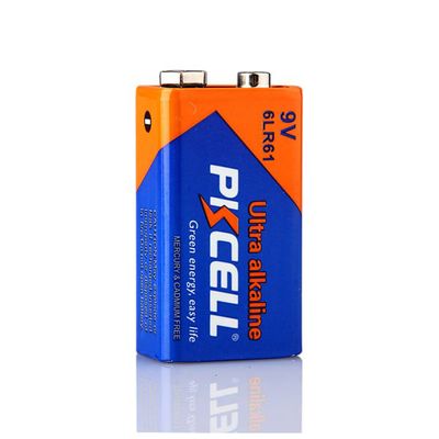 Батарейка лужна PKCELL 9V / 6LR61, крона, 1 штука shrink ціна за shrink, Q24 PC/6F22-1S фото