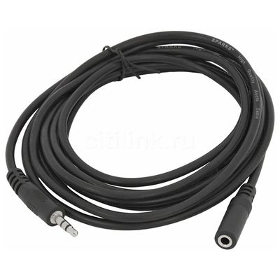 Подовжувач Audio DC3.5 тато-мама 0.5м, ССА Stereo Jack, (круглий) Black cable, Пакет YT-AUXCCA(M)/(F)-1.0-B фото
