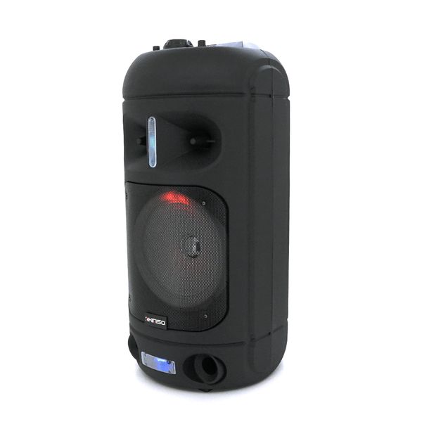 Потужна акустична система з підсвічуванням Kimiso QS-A880, 100W, Bluetooth мікрофон, вбудований акум 3700mAh, живлення 220В, Black, Box QS-A880 фото