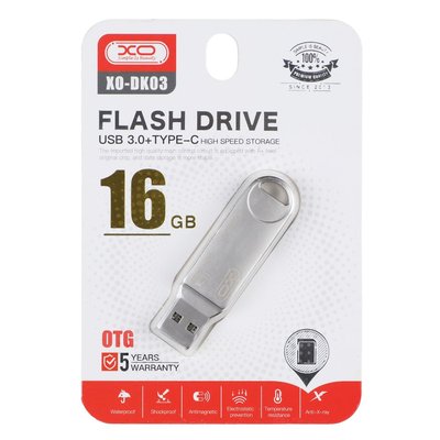 USB Flash Drive XO DK03 USB3.0+Type C 16GB ЦУ-00037951 фото