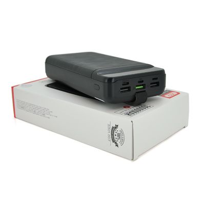 PowerBank XO-PR156 30000mAh,flashlight,Input:5V/2.5A,9V/2A,12V/1.5A(Micro,Type-C,Lightning),Output:5V/3A,9V/2A,12V/1.5A(3USB,Type-C),Q30,plastic,Black XO-PR156B фото