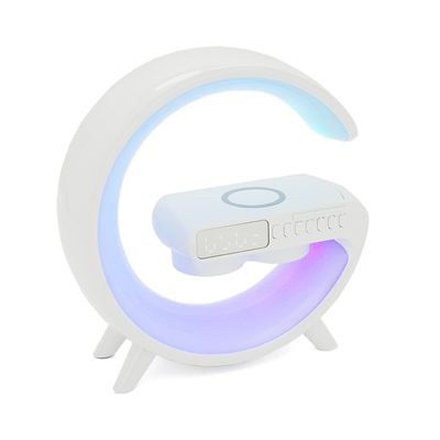 Настільна лампа-нічник G11, Bluetooth колонка, блопроводна зарядка телефону, світло RGB, Box G11 фото