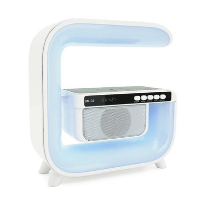 Настільна лампа-нічник G3, Bluetooth колонка, блопроводна зарядка телефону, світло RGB, Box G3+ фото