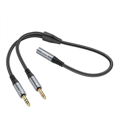 Кабель Audio Splitter Hoco UPA21 2-in-1 3.5 female to 2 male ЦУ-00038146 фото
