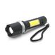 Ліхтарик ручний LATERNA M919, COB+ 3W XPE led, Zoom, 2+1 режим, корпус метал, вбудований аккум, USB кабель, IP40, 140х33х26, Box M919 фото 1