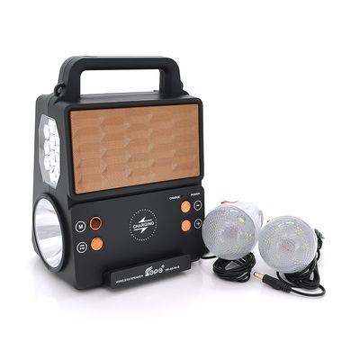 Фонарь переносной KENSA FP-05-W-S-L+Solar+FM+MP3+Bluetooth+AUX, 2 лампы доп. освещения, 2 режима, заряд от 5V, батарея 2*18650, Box KENSA FP-05-W-S-L фото