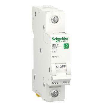 Автоматичний вимикач Schneider RESI9 63А, 1P, крива, 6кА R9F12163 фото