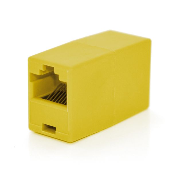 З'єднувач RJ45 8P8C мама / мама RJ45 для з'єднання кабелю, жовтий, Q100 2xRJ45-Yellow фото