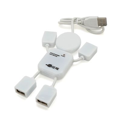 Хаб USB 2.0 4 порта (человечек), OEM Q250 YT-HM4-W фото