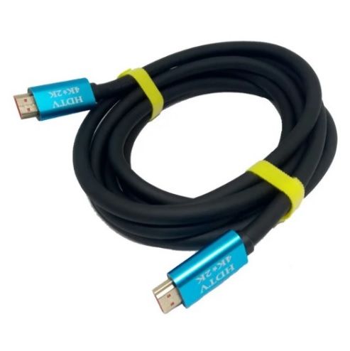 Кабель Merlion HDMI-HDMI 4Kx2K Ultra HD, 10.0m, v2,0, круглий Black, коннектор Blue, Blister-box, Q20 YT-HDMI(M)/(M)4KV2.0-10m фото