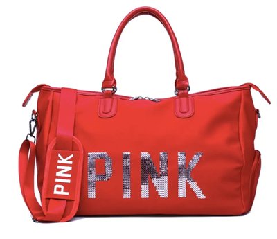Сумка женская PINK КРАСНАЯ | Женская вместительная спортивная сумка Art-NO3396 фото