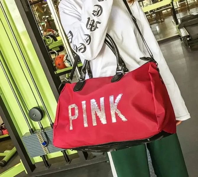 Сумка женская PINK КРАСНАЯ | Женская вместительная спортивная сумка Art-NO3396 фото