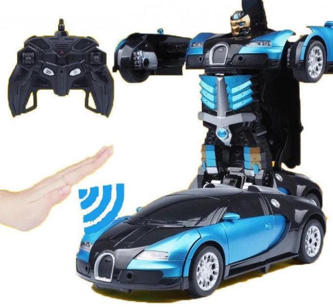 Машинка радиоуправляемая трансформер Robot Car Bugatti Size12 СИНЯЯ |Робот-трансформер на радиоуправлении 1:12 Art-888219292 фото