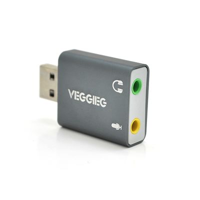 Контроллер VEGGIEG US3-B, USB-sound card (7.1), Grey, Blister-Box YT-SC-7.1-US3-B фото