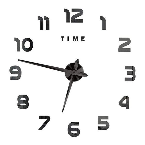 Настенные 3D часы 120 см большие черные с цифрами ZH002 Art-BLAC002 фото