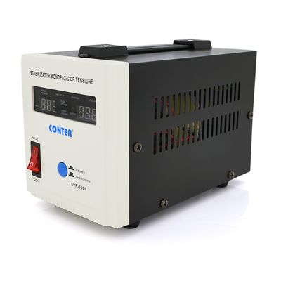 Стабілізатор напруги релейний Conter SVR-1000VA/750W однофазний, напольного монтажу, LED дисплей, DC150-270V, AC230±8%, 2Shuko, Q8 CR-SVR-1000 фото