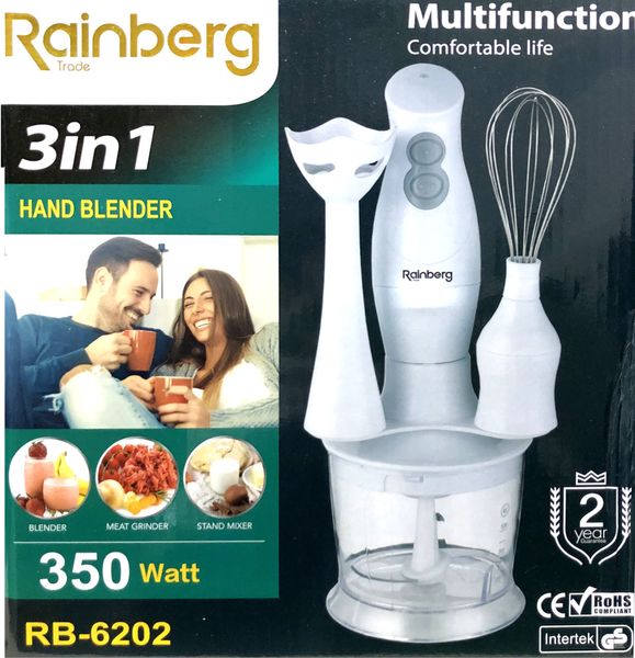 Блендер Rainberg RB &#8211; 6202 350W 3в1 погружной блендер измельчитель Art-RB - 6202 фото