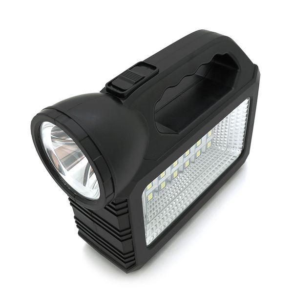Переносной фонарь GD-101+ Solar, 1+1 режим, встроенный аккум, 3 лампочки 3W, USB выход, Black, Box GD-101 фото