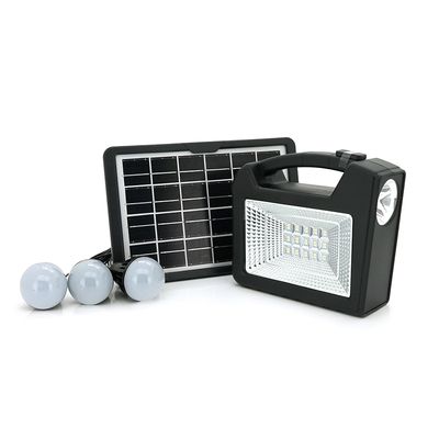 Переносной фонарь GD-103+ Solar, 1+1 режим, 1+15Led, встроенный аккум-Powerbank 10000mAh, 2USB, 3 лампочки 3W, USB выход, Black, Box GD-103 фото