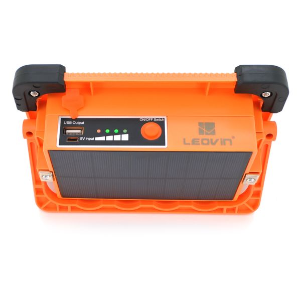 Переносной фонарь-прожектор Leovin LE-068+Solar (30W), 36 LED(SMD), 4 режима, встроенный аккумулятор, заряд от 5V, USB выход,Box LE-068 фото