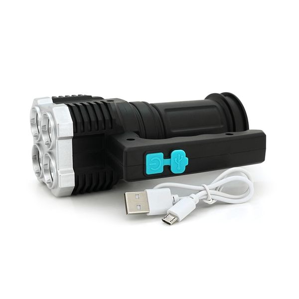 Ліхтар пошуковий Portable Lamp YT-81043, 4LED T6+COB, 5W, 3+1 режим, 1200mah, Black, IP40, USB кабель, 140х70х90мм, BOX YT-81043 фото