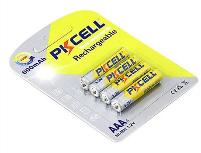 Акумулятор PKCELL 1.2V AAA 600mAh NiMH Rechargeable Battery, 4 штуки в блістері ціна за блістер, Q12 PC/AAA600-4BR фото